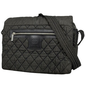 Chanel Coco Cocoon Messenger Bag, Canvas, Dark Gray, Women's Shoulder Bag
